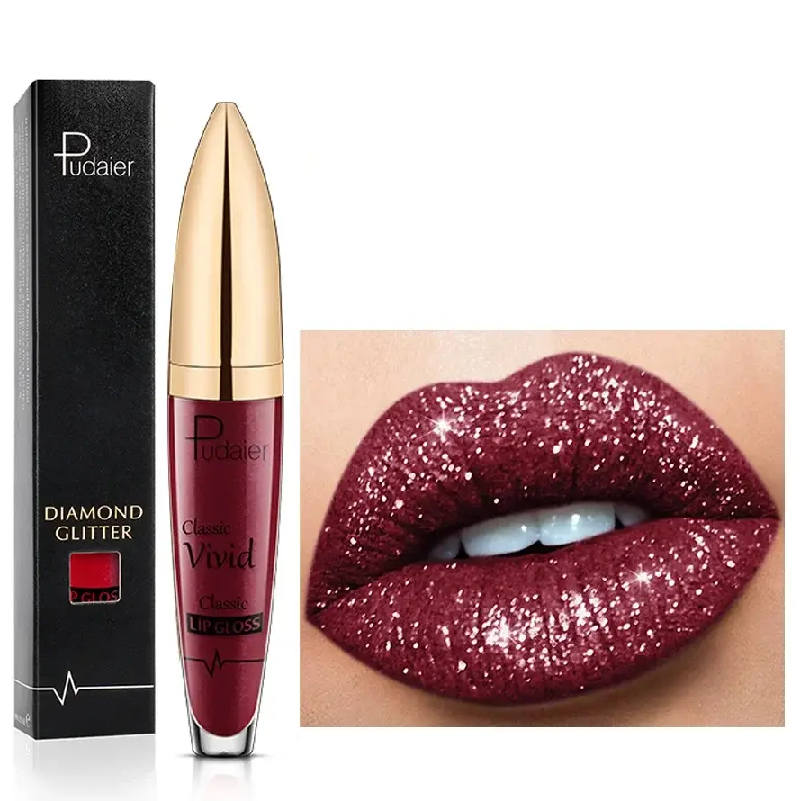 Αδιάβροχο Lip Gloss με Στρας – Λάμψη Μεγάλης Διάρκειας με Ποικιλία Χρωμάτων για Κάθε Περίσταση