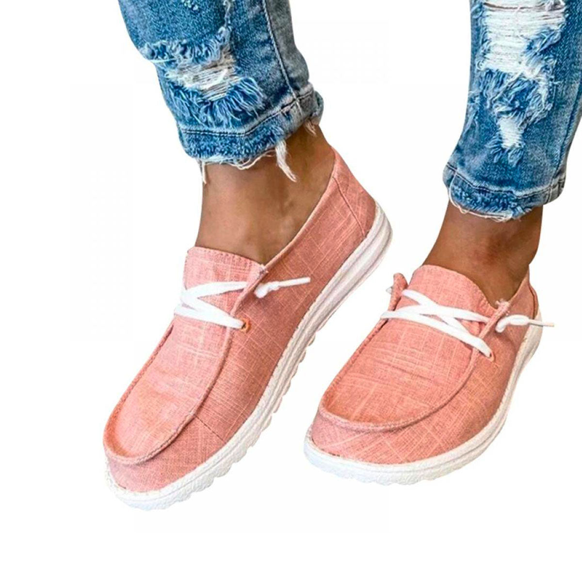 Γυναικεία Καμβάδινα Loafers με Κορδόνια