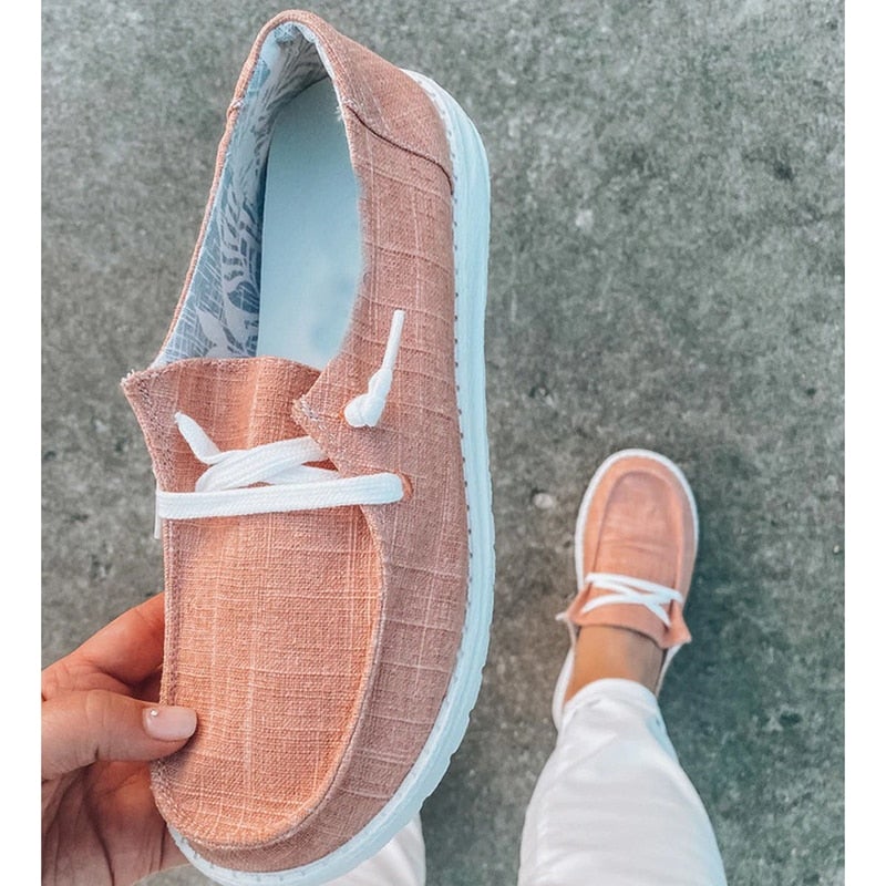 Γυναικεία Καμβάδινα Loafers με Κορδόνια