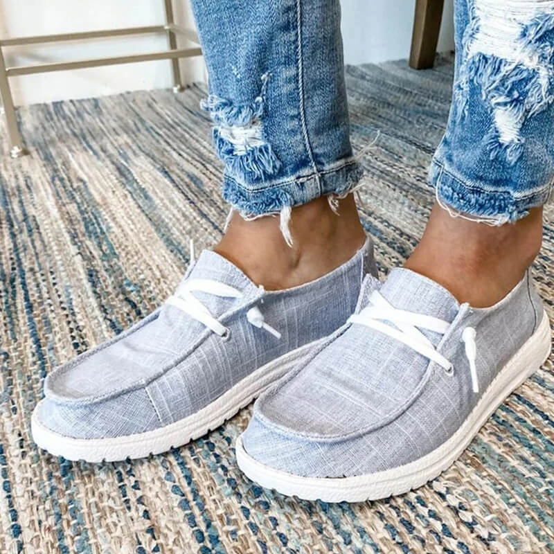 Γυναικεία Καμβάδινα Loafers με Κορδόνια