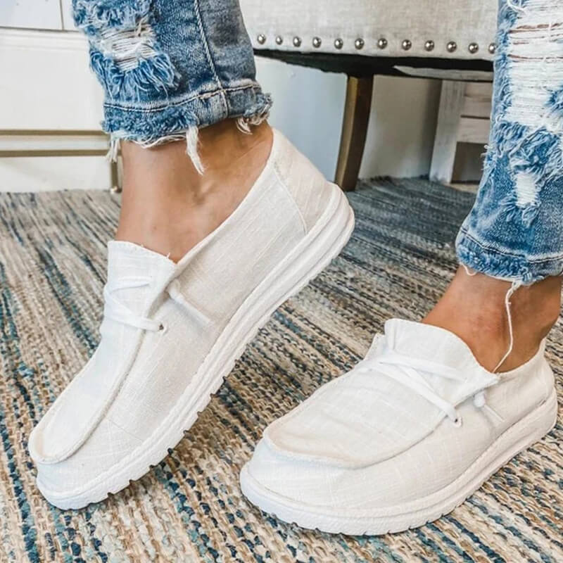 Γυναικεία Καμβάδινα Loafers με Κορδόνια
