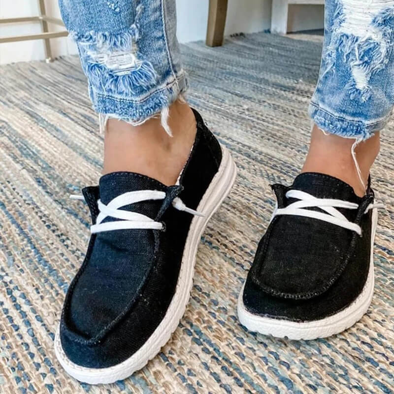 Γυναικεία Καμβάδινα Loafers με Κορδόνια