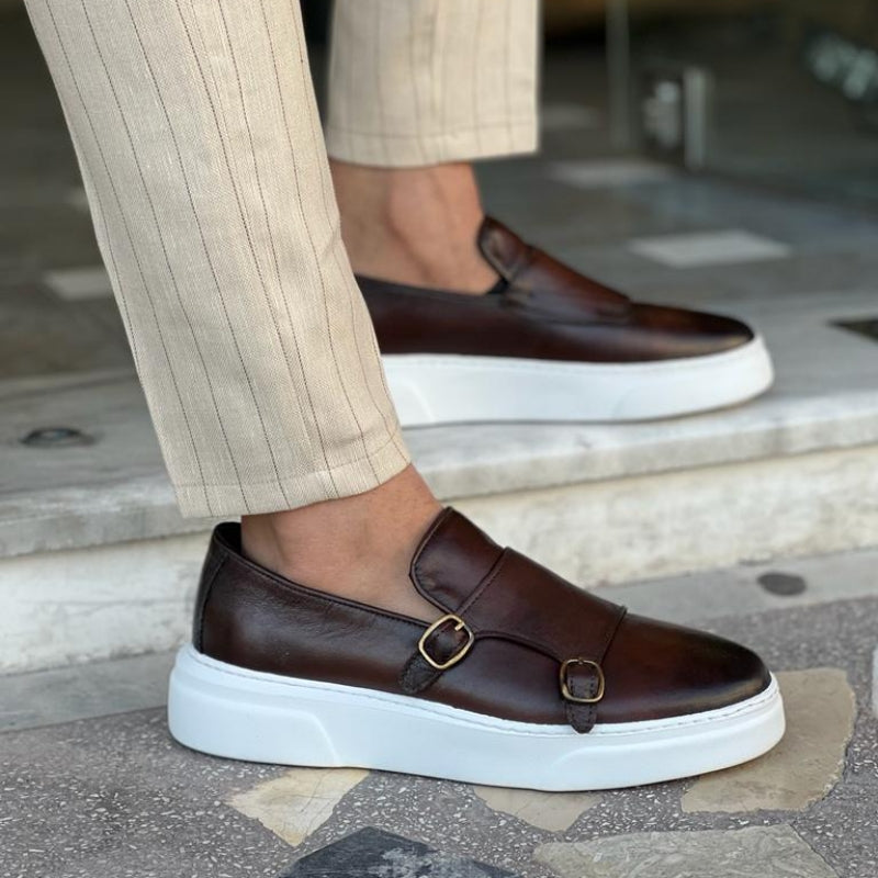 Ανδρικά Loafers Slip-On με Αγκράφα Monk Strap