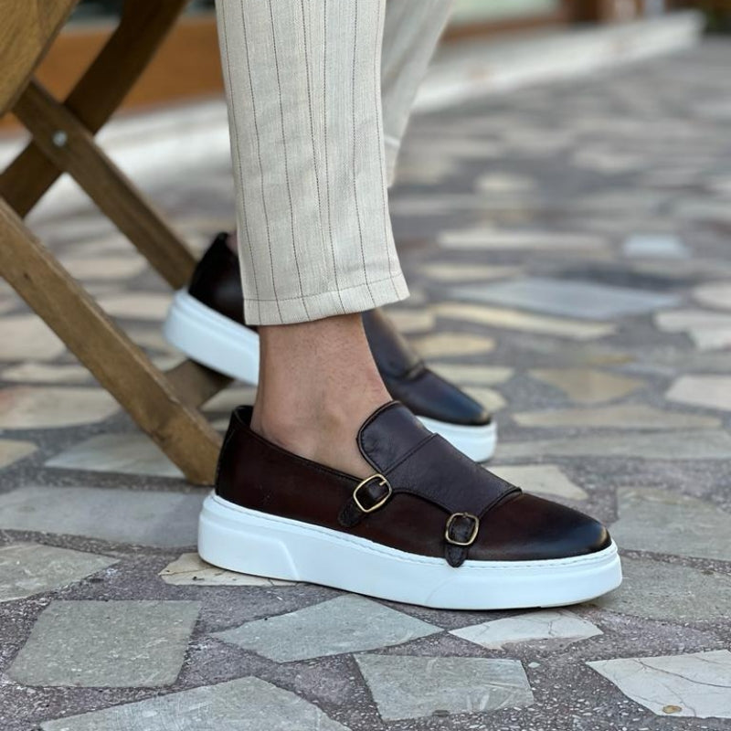 Ανδρικά Loafers Slip-On με Αγκράφα Monk Strap