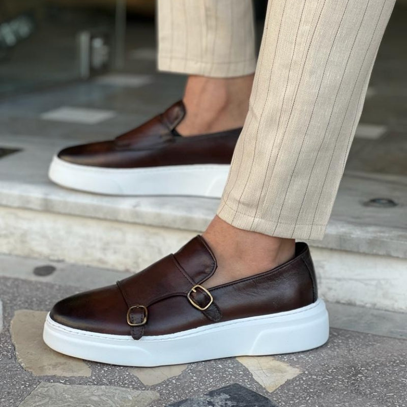Ανδρικά Loafers Slip-On με Αγκράφα Monk Strap
