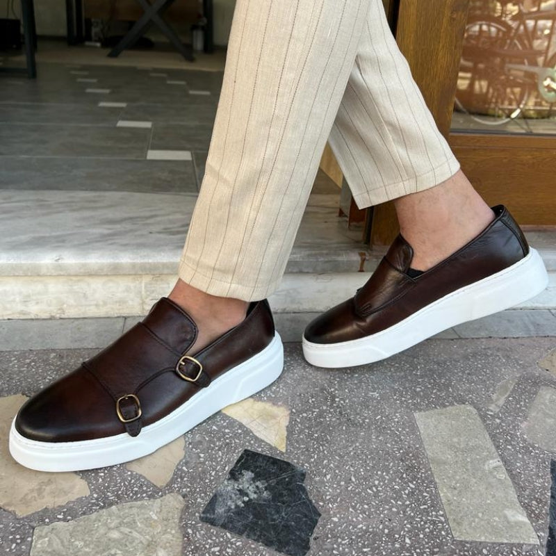 Ανδρικά Loafers Slip-On με Αγκράφα Monk Strap