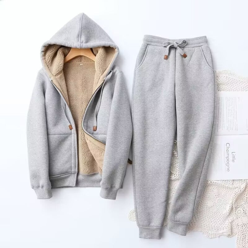 Γυναικείο Σετ Loungewear με Ζακέτα Φούτερ με Κουκούλα και Φερμουάρ