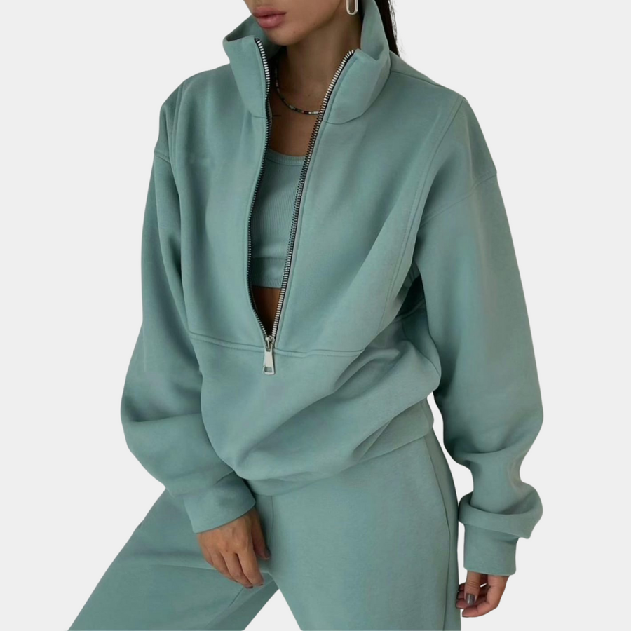 Γυναικείο Σετ Loungewear με Φούτερ και Φερμουάρ