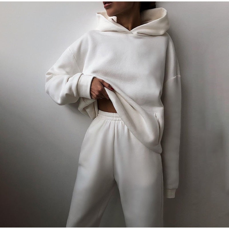 Γυναικείο Σετ Loungewear Φούτερ και Παντελόνι Φόρμας - Ελαστική Μέση