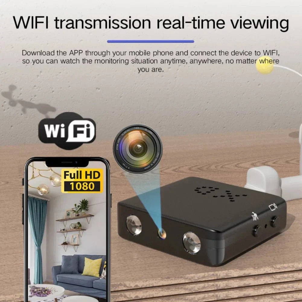 Συμπαγής Micro HD Κάμερα WiFi με Ήχο και Νυχτερινή Όραση