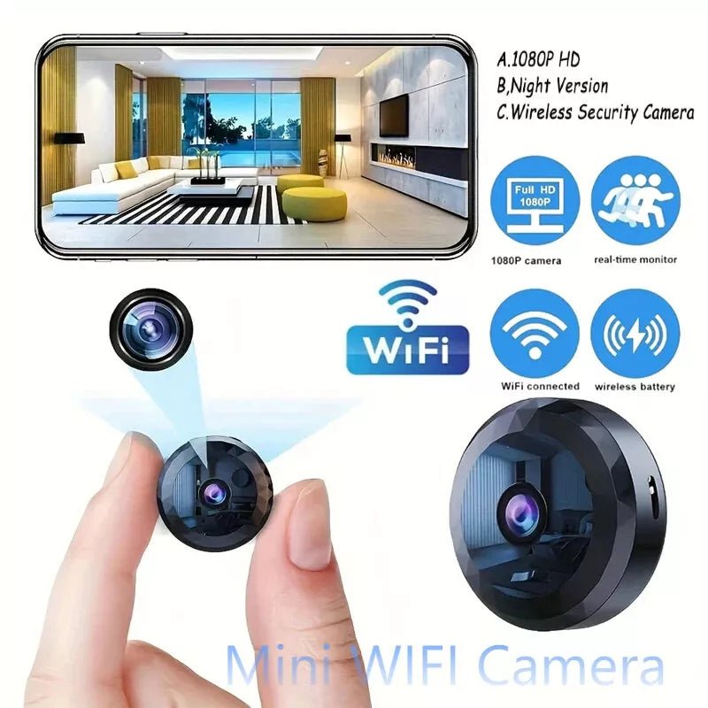 Mini Κάμερα WiFi: 1080P HD, Νυχτερινή Όραση, Ανίχνευση Κίνησης