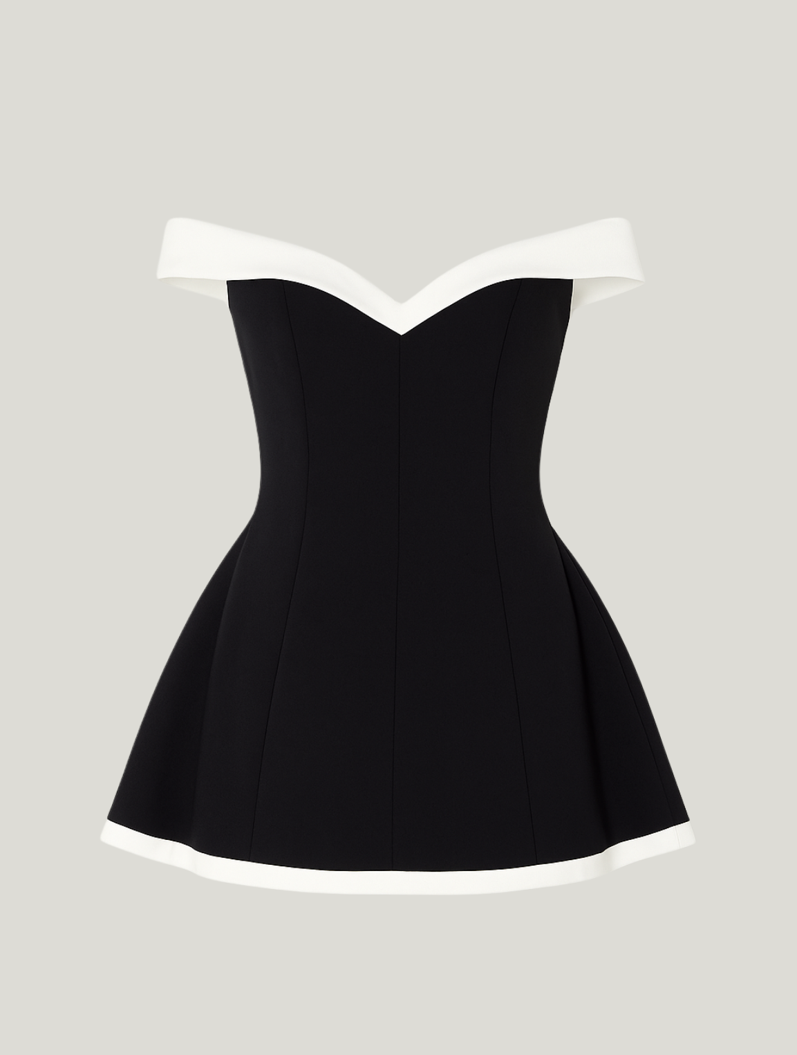 Διαχρονικό Μίνι Φόρεμα Off-Shoulder με Αντίθεση
