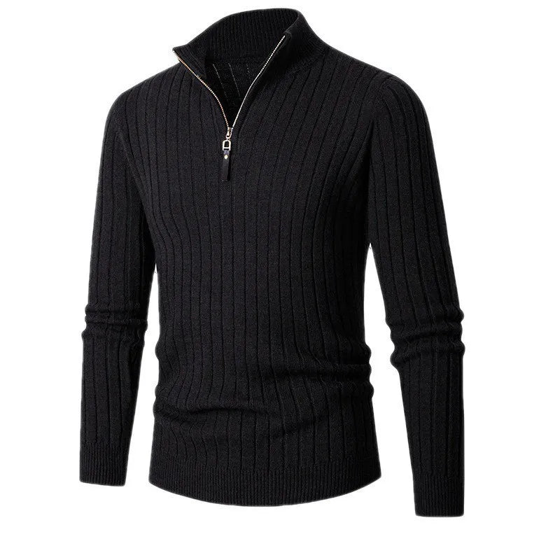 Ανδρικό Πλεκτό ΠουλOver Slim-Fit με Μισό Φερμουάρ