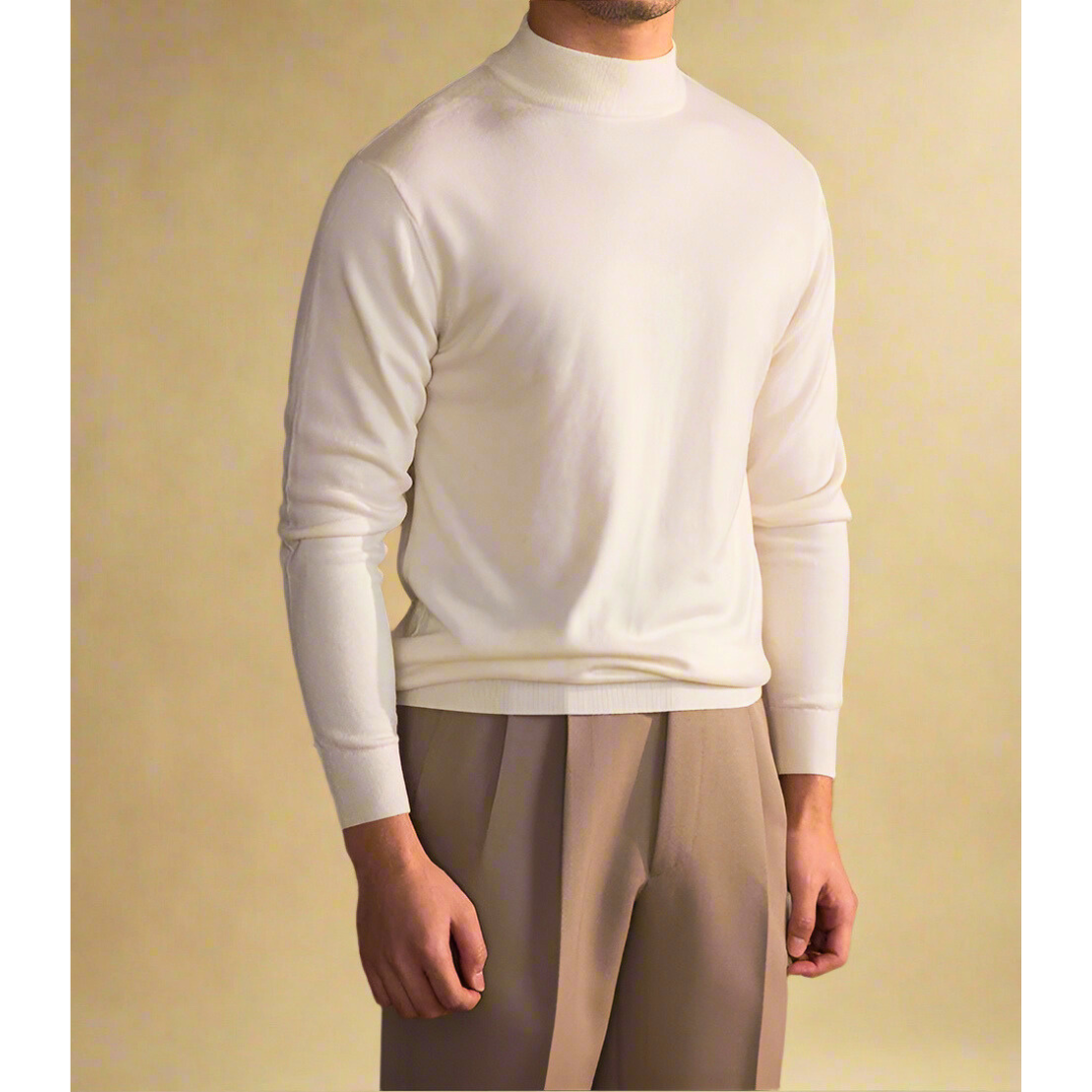 Ανδρικό Πλεκτό ΠουλOver Slim Fit με Ημίψηλο Γιακά