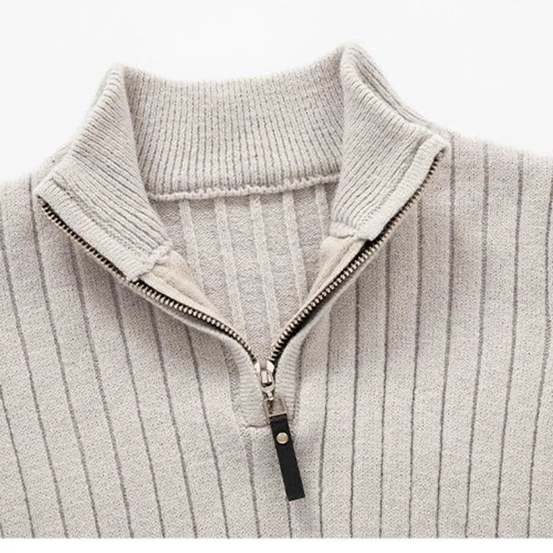 Ανδρικό Πλεκτό ΠουλOver Slim-Fit με Μισό Φερμουάρ