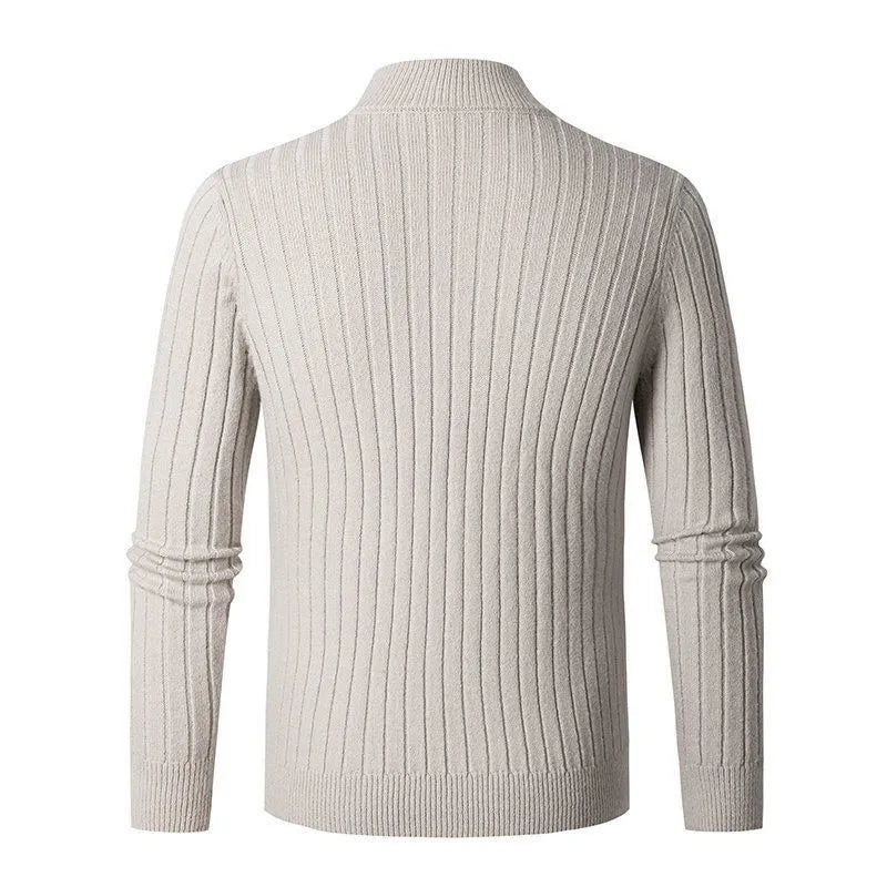 Ανδρικό Πλεκτό ΠουλOver Slim-Fit με Μισό Φερμουάρ