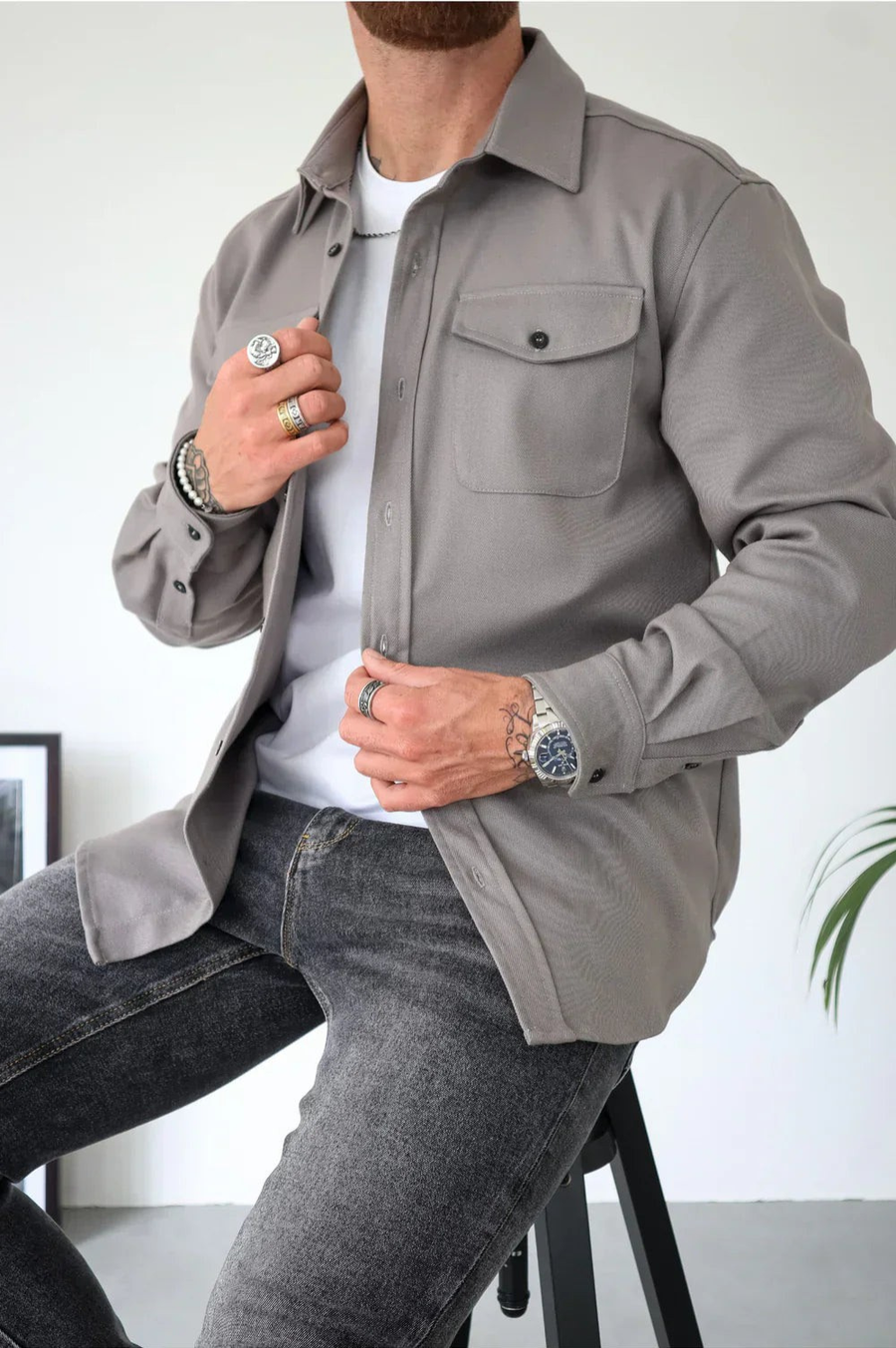 Ανδρικό Τζάκετ Πουκάμισο - Overshirt με Κουμπιά