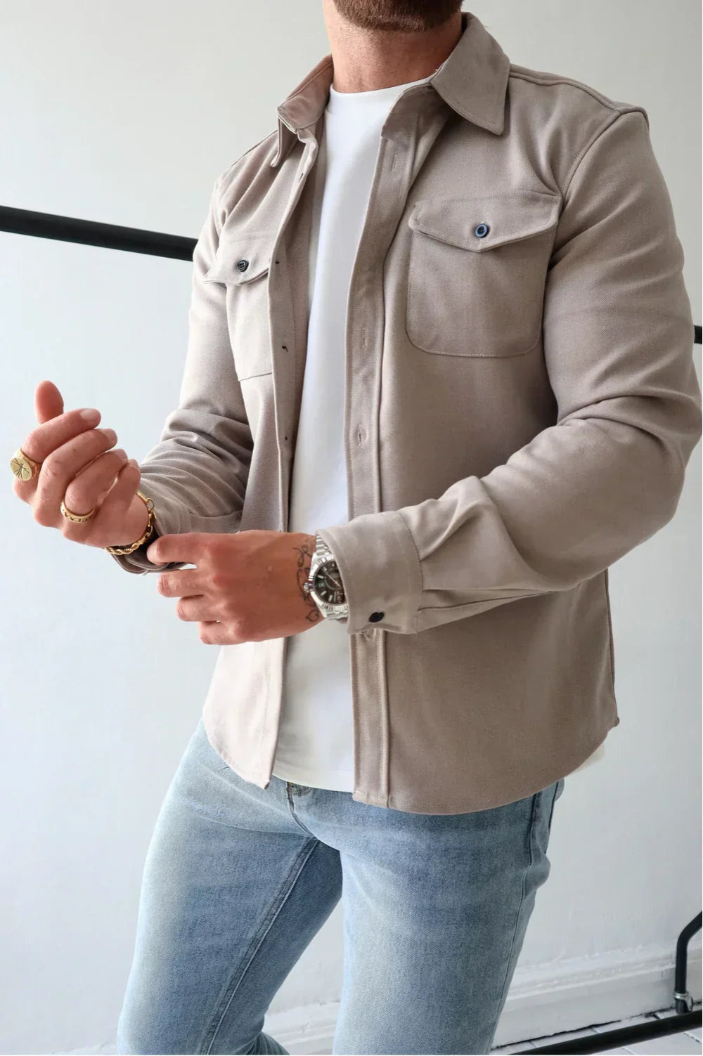 Ανδρικό Τζάκετ Πουκάμισο - Overshirt με Κουμπιά