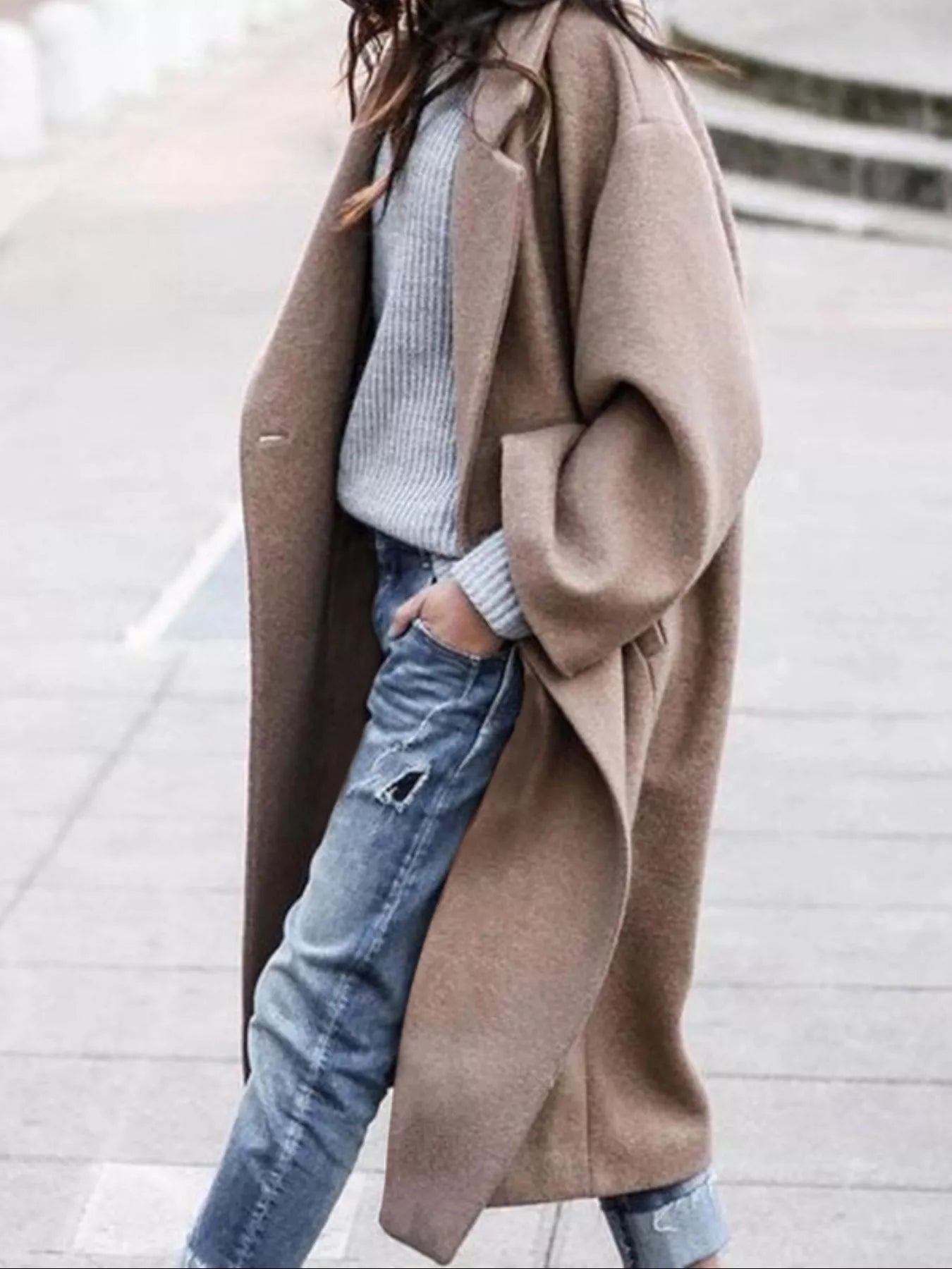 Γυναικείο Μακρύ Παλτό Oversized