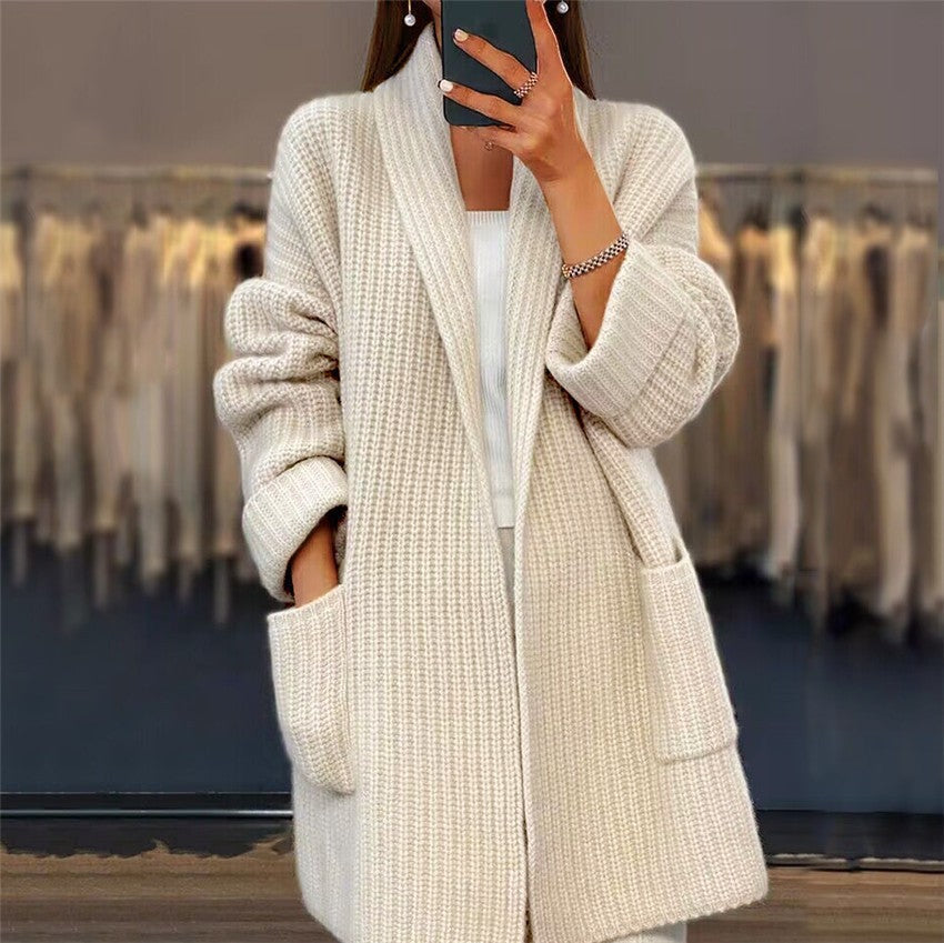 Γυναικεία Πλεκτή Ζακέτα Oversized Χωρίς Κούμπωμα