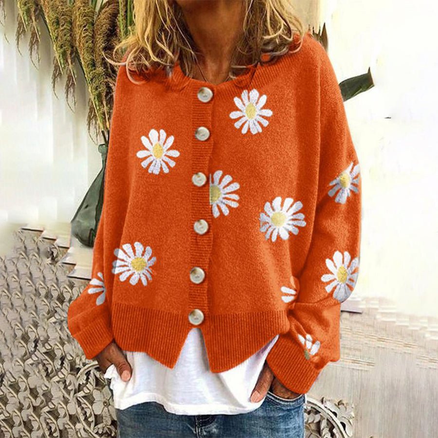 Γυναικεία Oversized Ζακέτα Πλεκτή με Κουμπιά Μπροστά