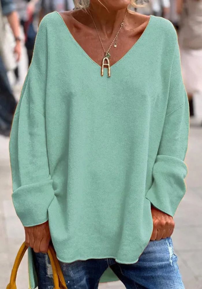 Μαλακό Πουλόβερ από Κασμίρ σε Oversized Γραμμή