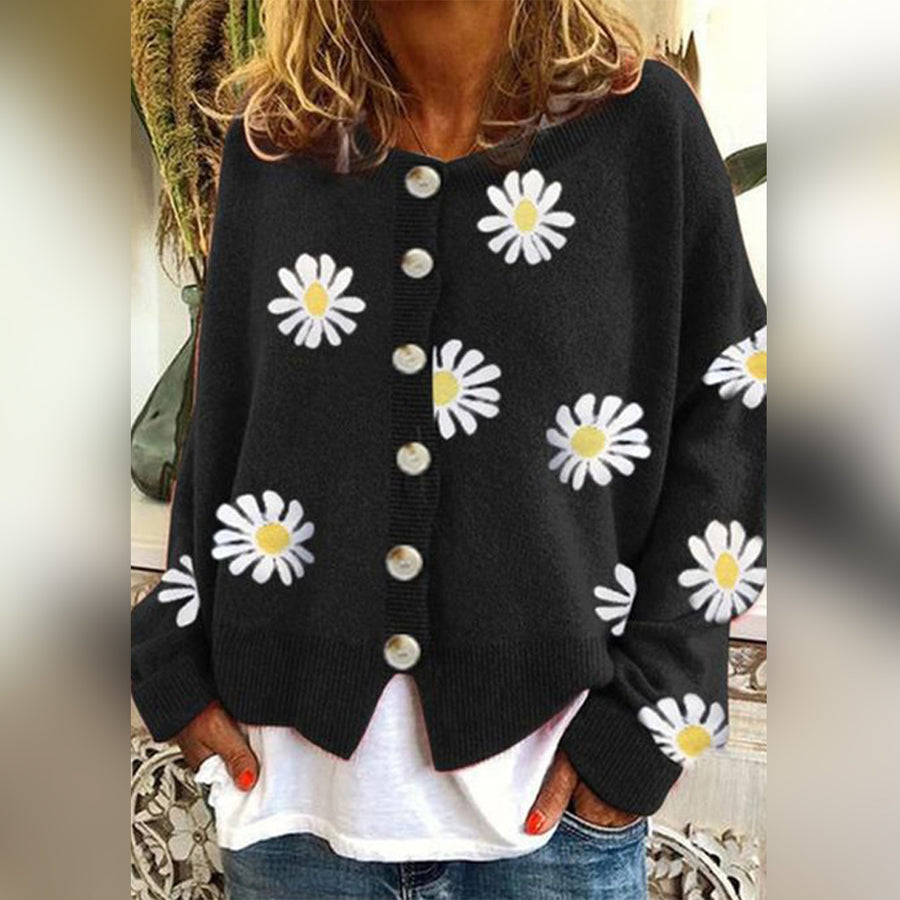 Γυναικεία Oversized Ζακέτα Πλεκτή με Κουμπιά Μπροστά
