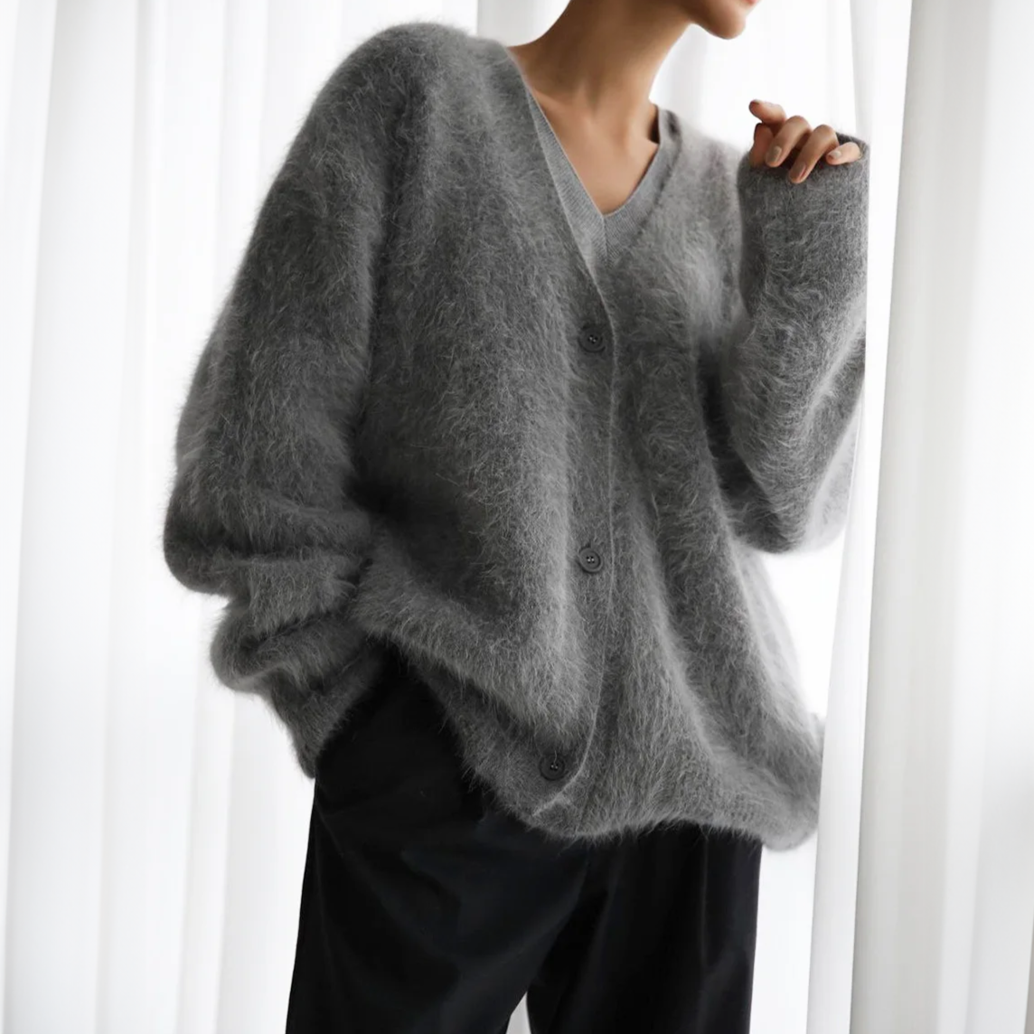Γυναικεία Oversized Ζακέτα με Κουμπιά