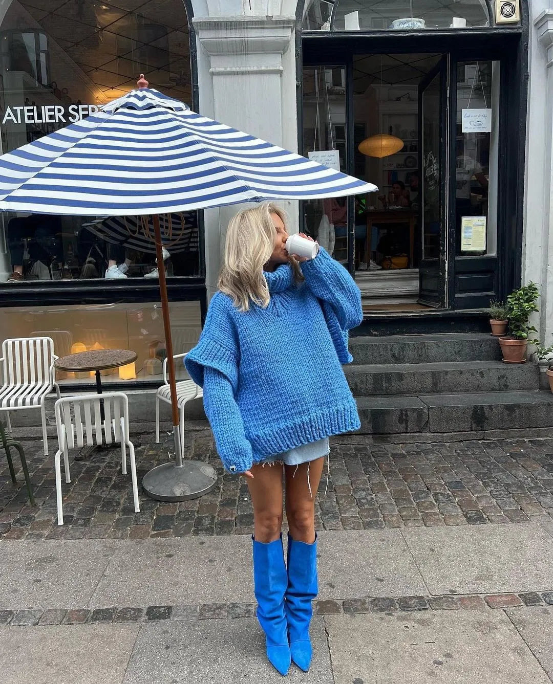 Γυναικείο Πλεκτό Φόρεμα Πουλόβερ Oversized