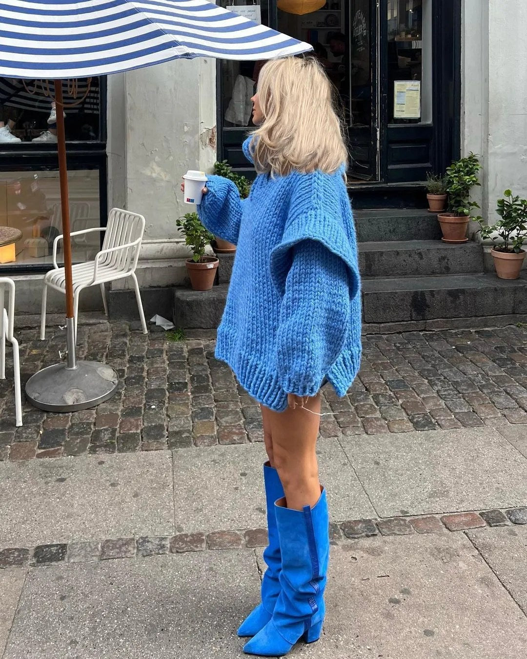 Γυναικείο Πλεκτό Φόρεμα Πουλόβερ Oversized