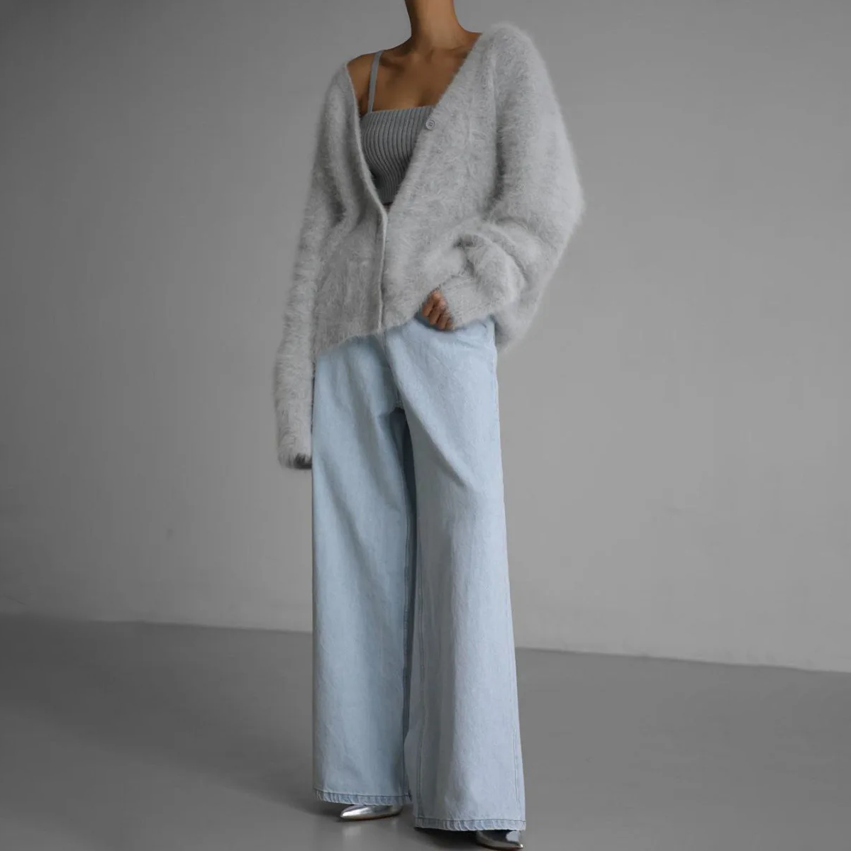 Γυναικεία Oversized Ζακέτα με Κουμπιά