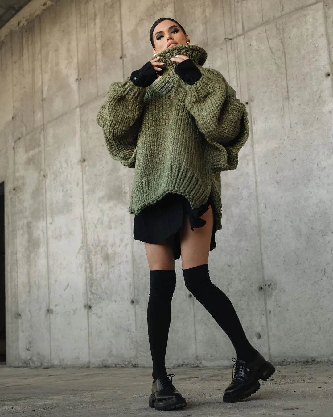 Γυναικείο Πλεκτό Φόρεμα Πουλόβερ Oversized