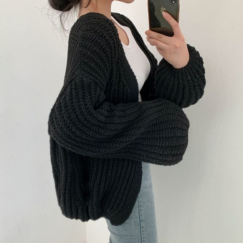 Γυναικεία Oversized Ανοιχτή Ζακέτα Cardigan
