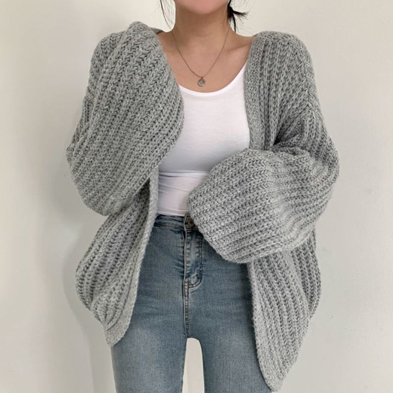 Γυναικεία Oversized Ανοιχτή Ζακέτα Cardigan