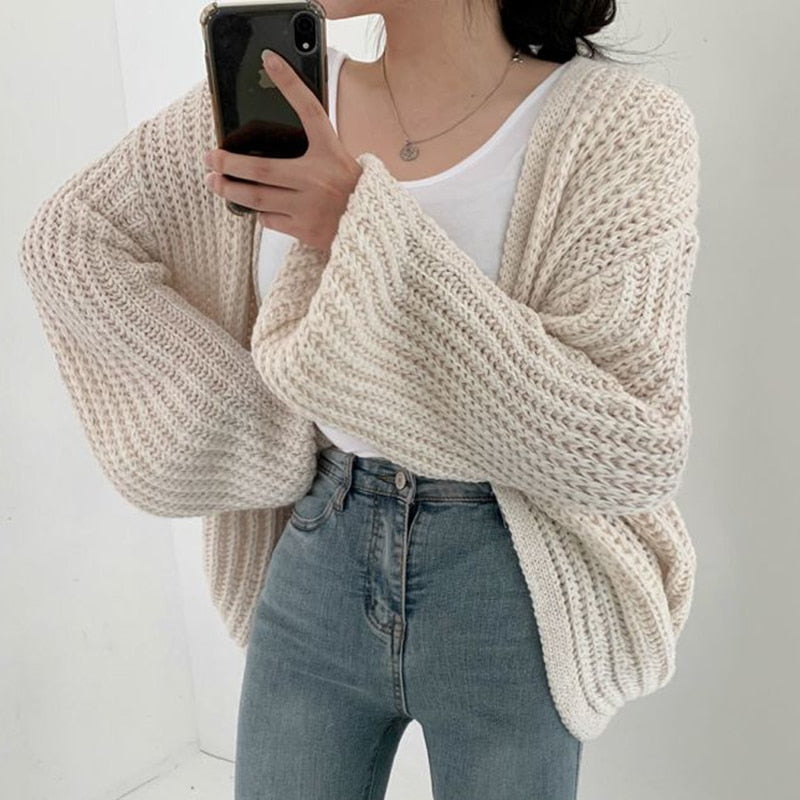 Γυναικεία Oversized Ανοιχτή Ζακέτα Cardigan