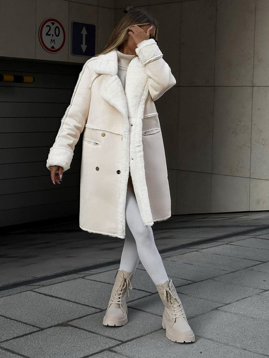 Γυναικείο Μακρύ Oversized Παλτό Shearling