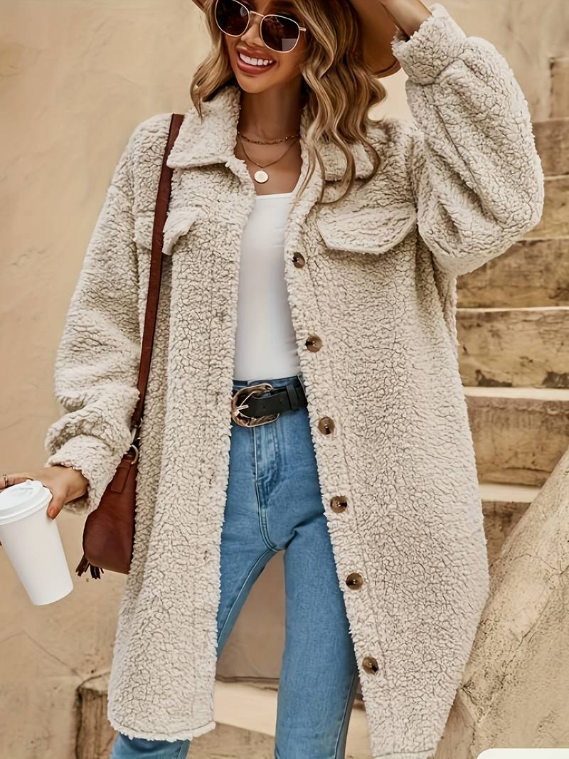 Γυναικείο Oversized Παλτό Sherpa
