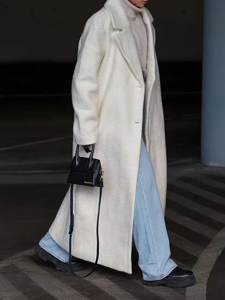 Κομψό Μακρύ Oversized Χειμερινό Γυναικείο Παstatement