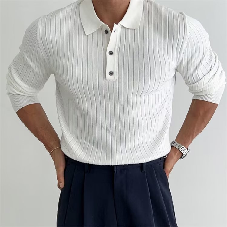 Ανδρική Μακρυμάνικη Μπλούζα Polo Slim Fit