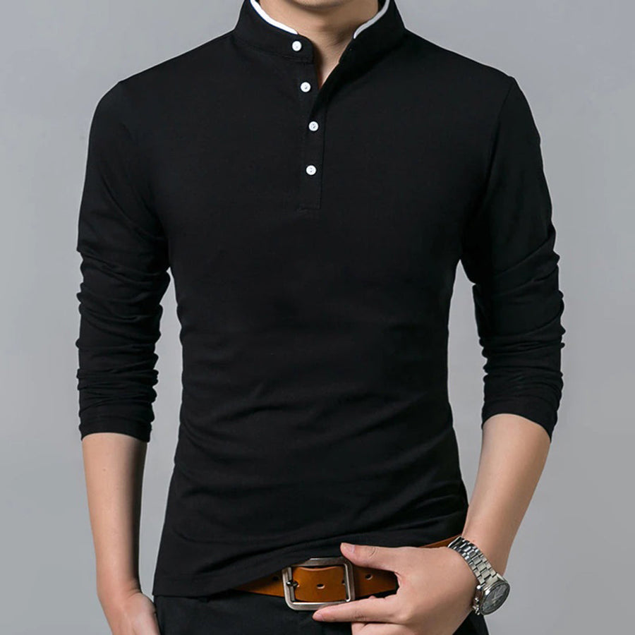 Ανδρική Μακρυμάνικη Μπλούζα Polo Slim-Fit