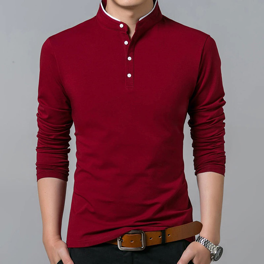 Ανδρική Μακρυμάνικη Μπλούζα Polo Slim-Fit