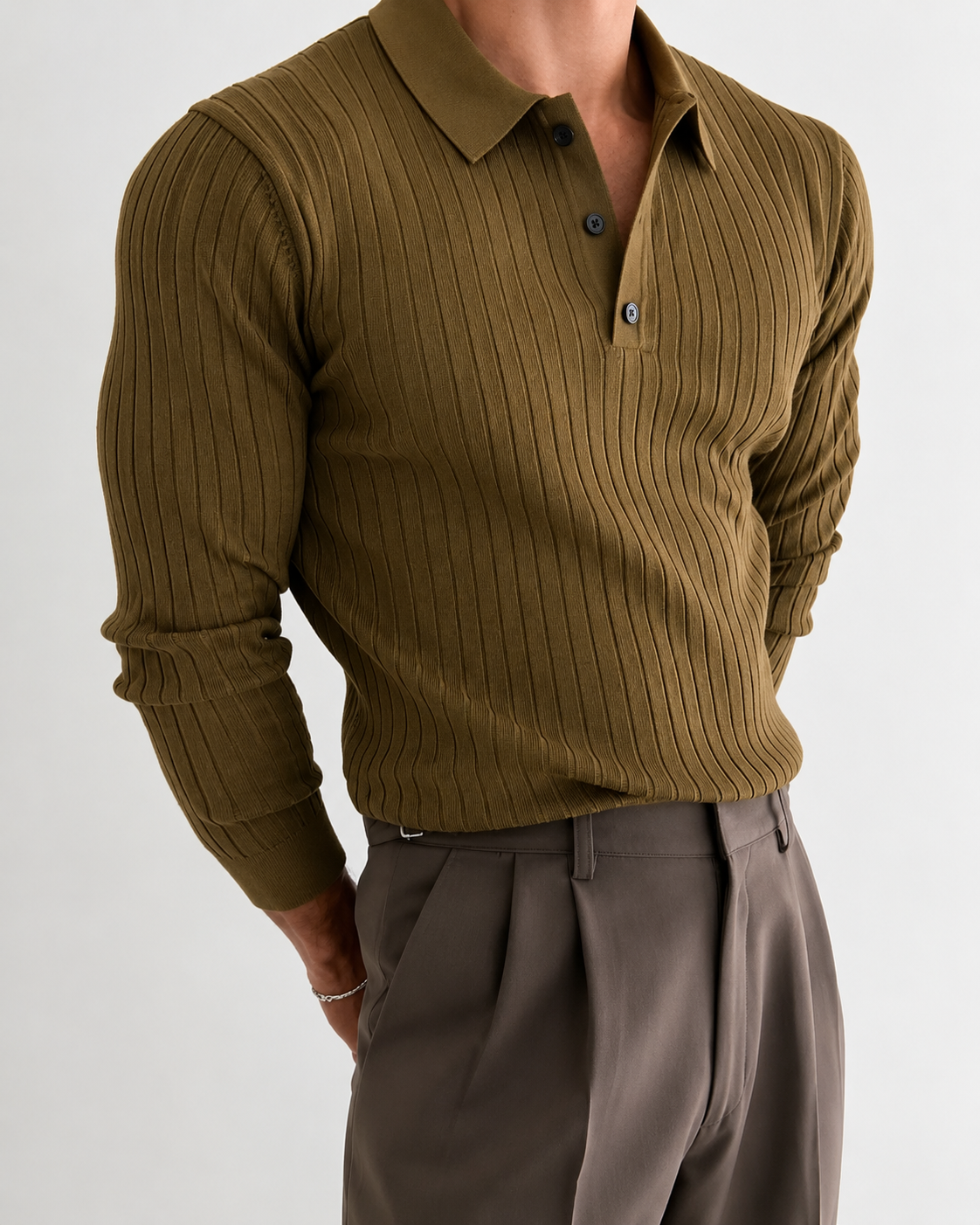 Ανδρική Μακρυμάνικη Μπλούζα Polo Slim Fit