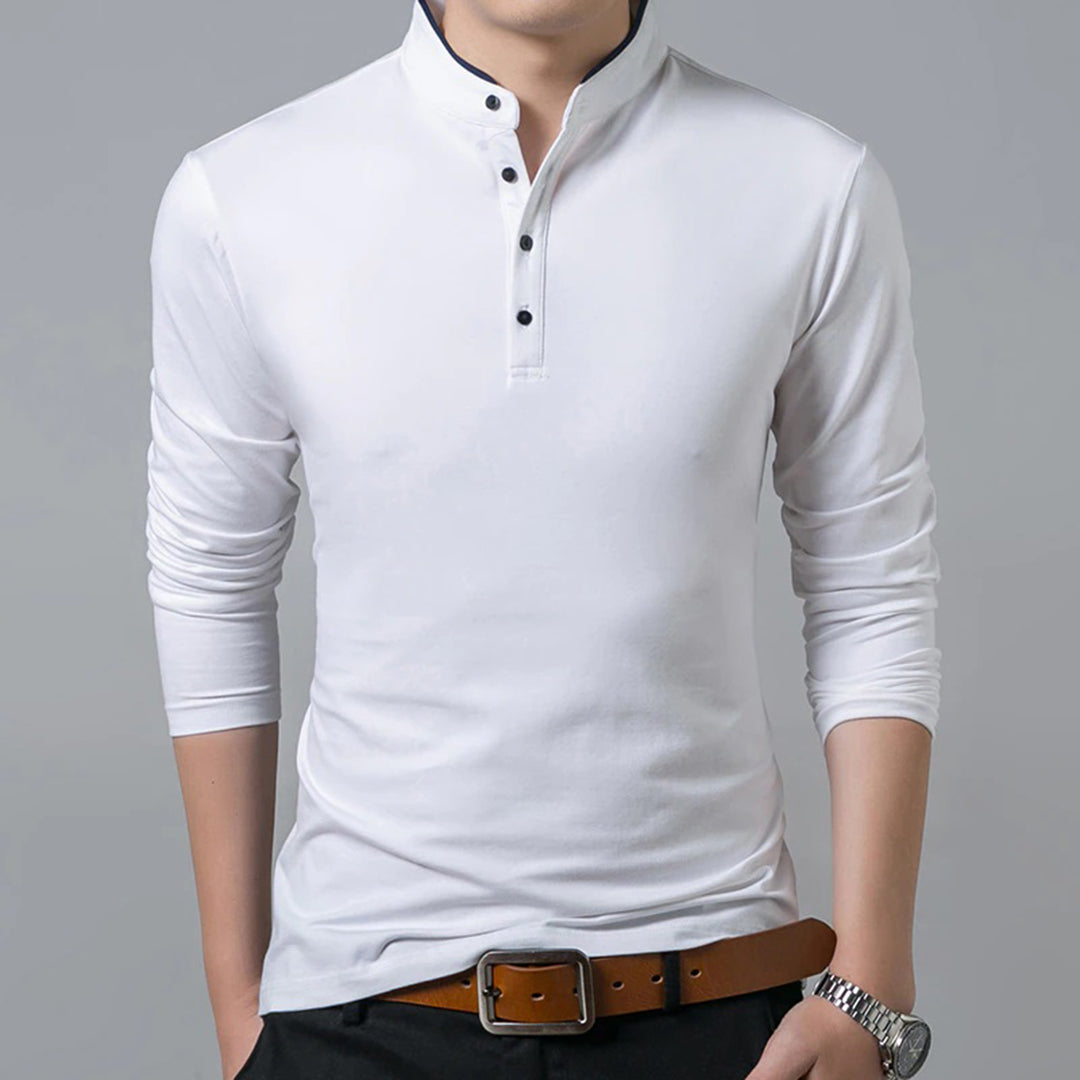 Ανδρική Μακρυμάνικη Μπλούζα Polo Slim-Fit