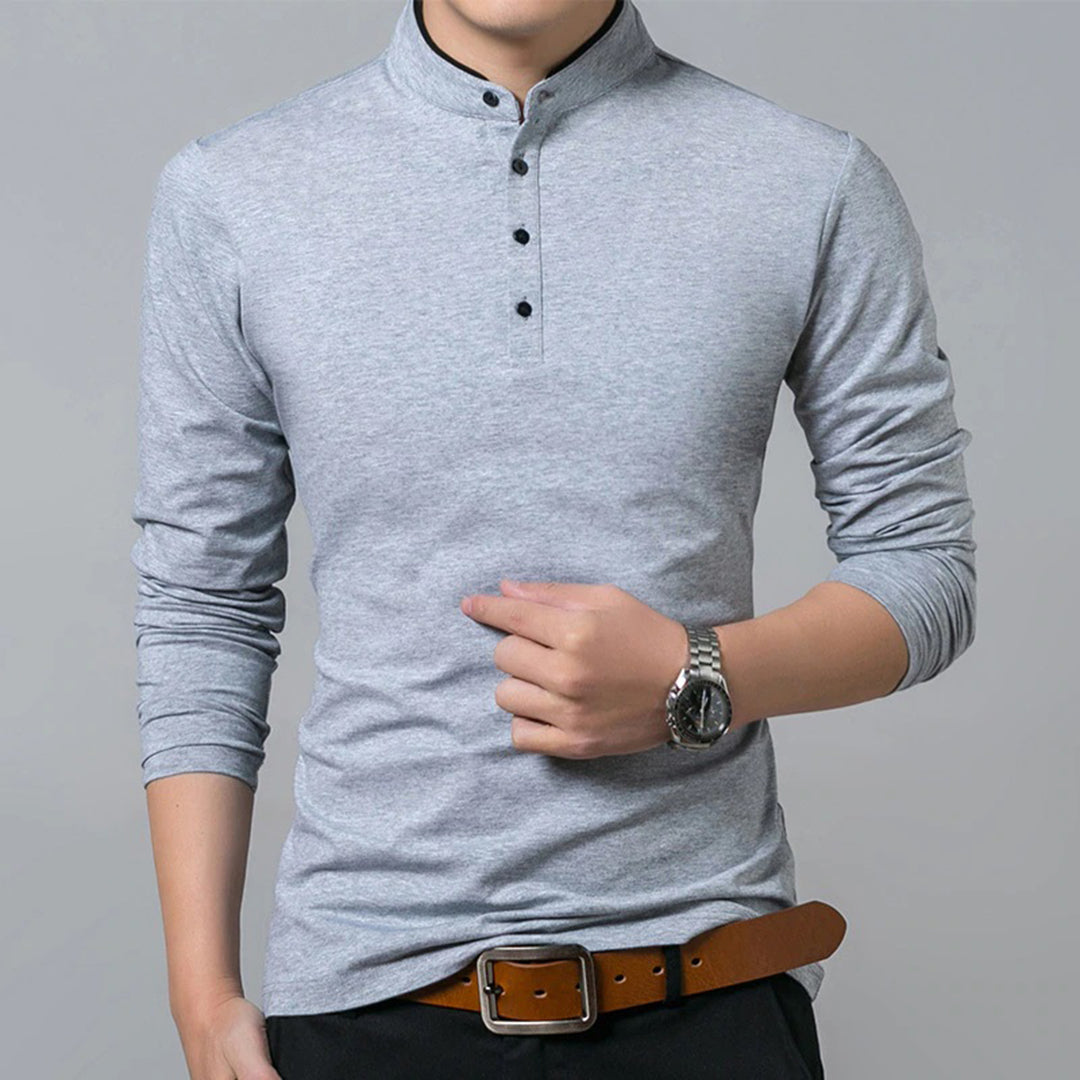 Ανδρική Μακρυμάνικη Μπλούζα Polo Slim-Fit