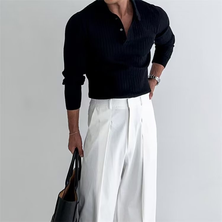 Ανδρική Μακρυμάνικη Μπλούζα Polo Slim Fit