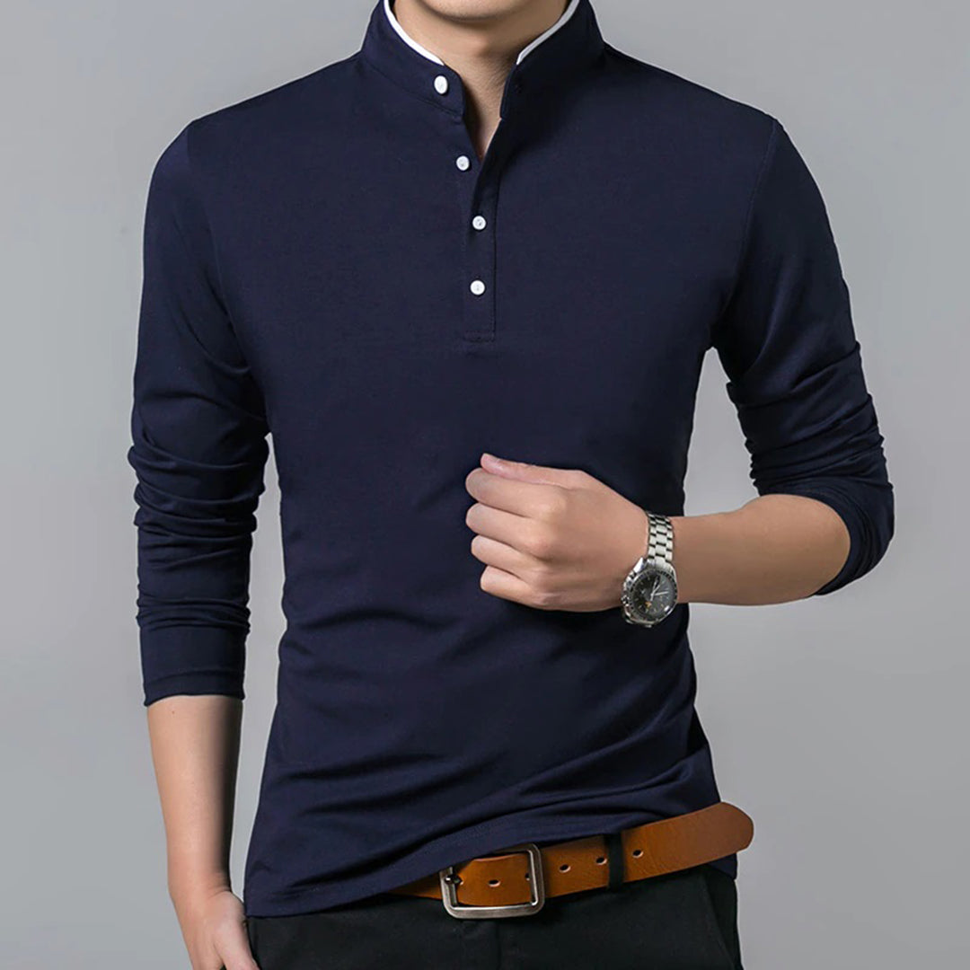Ανδρική Μακρυμάνικη Μπλούζα Polo Slim-Fit