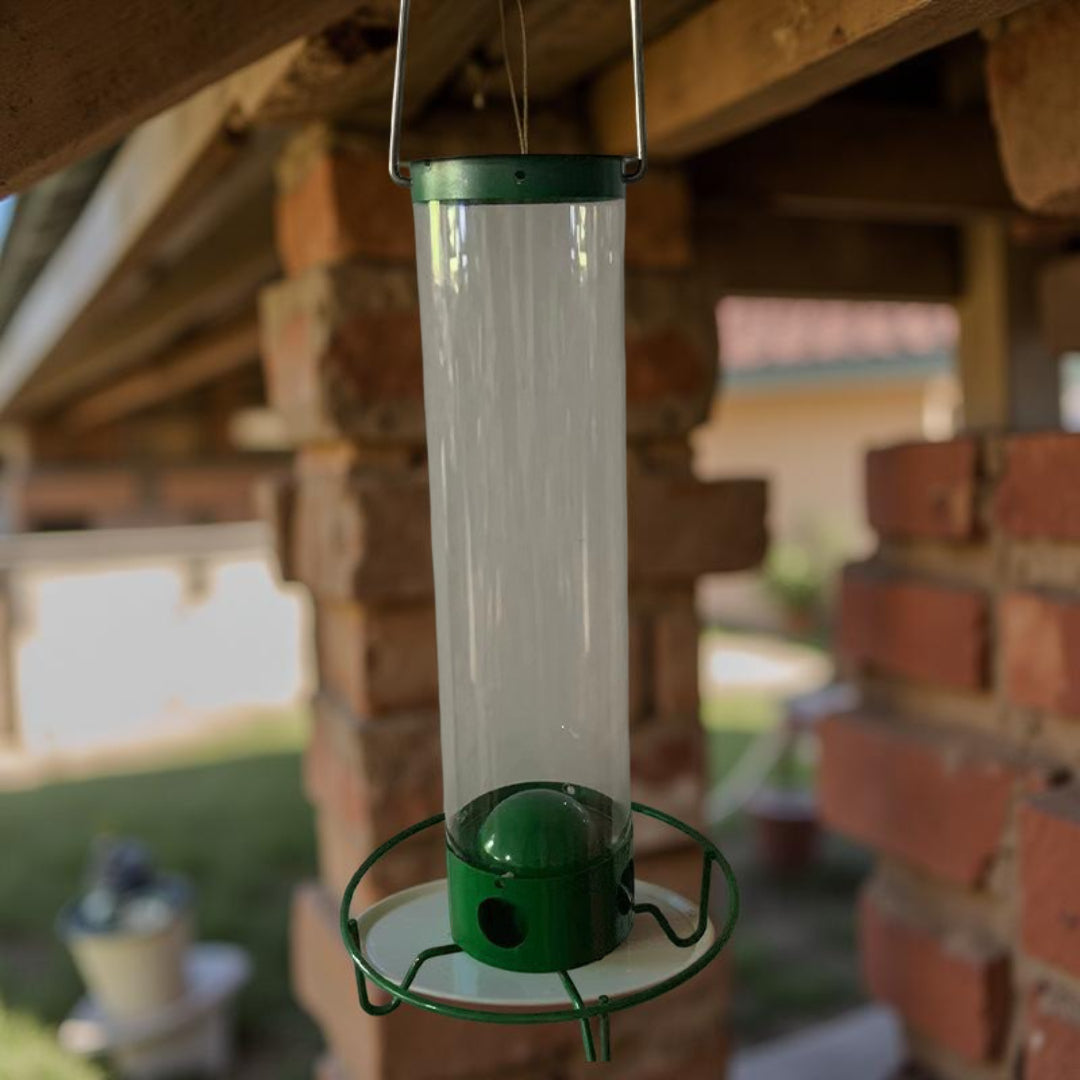 Μεταλλική Κρεμαστή Ταΐστρα Πουλιών Σωλήνας Προστασίας από Σκίουρους για Εξωτερικό Χώρο και Κήπο