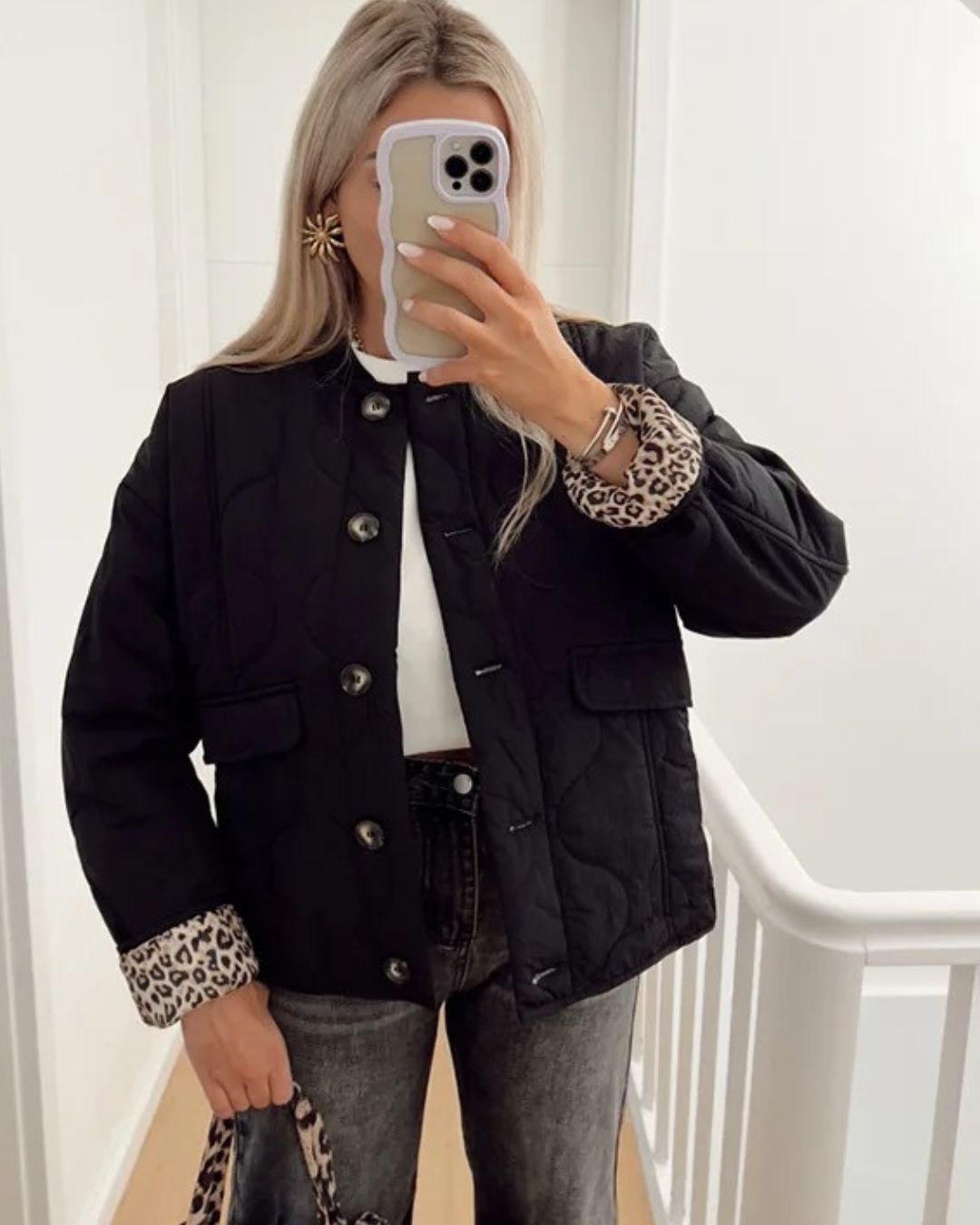 Κομψό και Μοντέρνο Τζάκετ με Λεοπάρ Φόδρα
