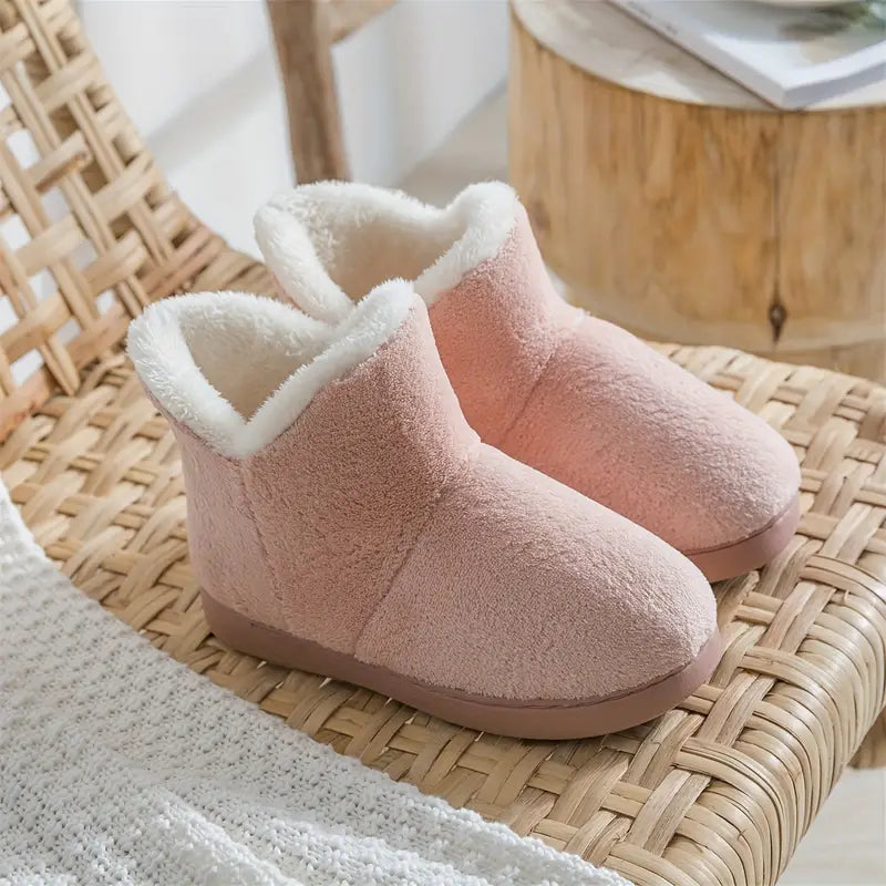 Γυναικεία Μποτάκια Παντόφλες με Επένδυση από Συνθετική Γούνα