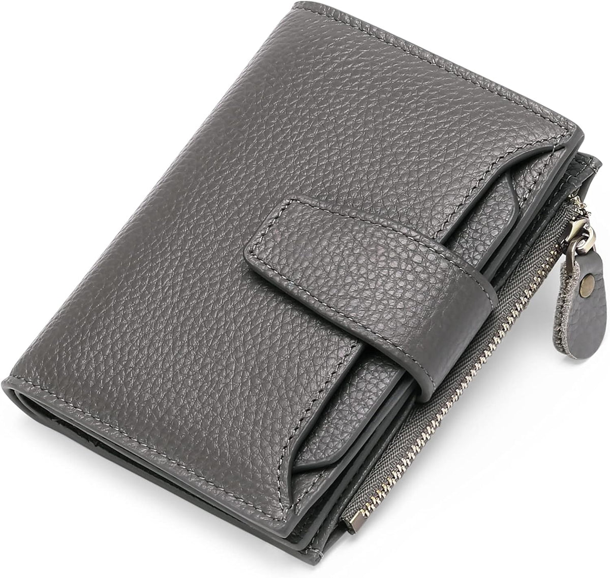 Συμπαγές Γνήσιο Δερμάτινο Πορτοφόλι με Πολλές Θήκες